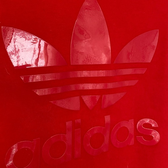 Adidas Originals Women Red Trefoil Logo Top - Picture 2 of 7